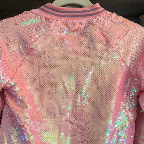 Pink Sequin Jacket with Butterfly Patches custom made by 3 wildflower designs !! - Picture 12 of 13